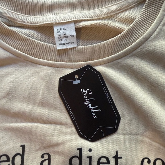 SOLY HUX Women's Crewneck Graphic Sweatshirts I Need a Diet Coke NWT XL - Picture 4 of 7